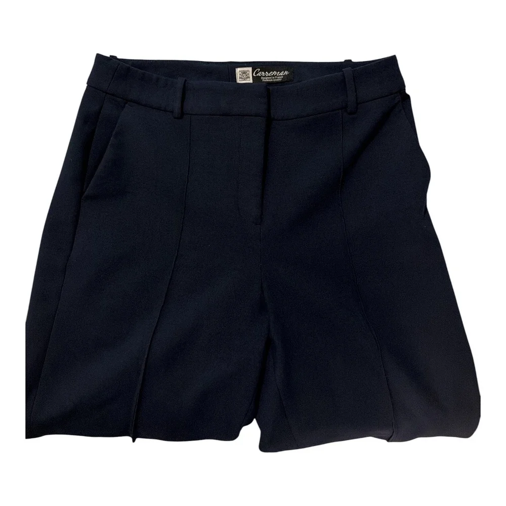 J crew Natalia flare business work pant high waist pleat professional navy blue